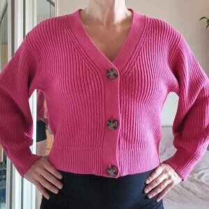 Oversized Cosy Cardigan - Fuschia/Dark Pink - Excellent Used Condition